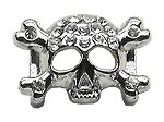 3/8" Skull Slider Charm Clear 3/8'' (10mm)