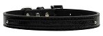 3/8" (10mm) Faux Croc Two Tier Collars Black Large