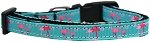 Pink Flamingos Nylon Ribbon Cat Safety Collar