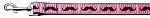 Pink Striped Moustache Ribbon Dog Collars 1 wide 4ft Leash