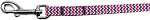 Patriotic Chevrons Nylon Ribbon Pet Leash 3/8 inch wide 4Ft Lsh