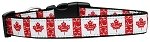 Canadian Flag in Swirls Nylon Cat Collar
