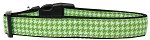 Lime Green Houndstooth Nylon Cat Collar