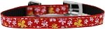 Butterfly Nylon Dog Collar with classic buckle 3/8" Red Size 10