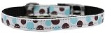 Confetti Dots Nylon Dog Collar with classic buckle 3/8" Baby Blue Size 10