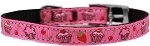 Cupcakes Nylon Dog Collar with classic buckle 3/8" Pink Size 10