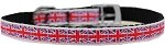 Tiled Union Jack(UK Flag) Nylon Dog Collar with classic buckle 3/8" Size 10