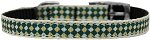 Green Checkers Nylon Dog Collar with classic buckle 3/8" Size 10