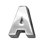 3/4" (18mm) Chrome Letter Sliding Charms A 3/4'' (18mm)