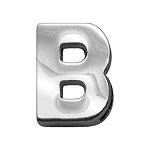 3/4" (18mm) Chrome Letter Sliding Charms B 3/4'' (18mm)