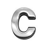 3/4" (18mm) Chrome Letter Sliding Charms C 3/4'' (18mm)