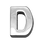 3/4" (18mm) Chrome Letter Sliding Charms D 3/4'' (18mm)