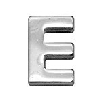 3/4" (18mm) Chrome Letter Sliding Charms E 3/4'' (18mm)