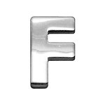 3/4" (18mm) Chrome Letter Sliding Charms F 3/4'' (18mm)