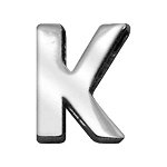 3/4" (18mm) Chrome Letter Sliding Charms K 3/4'' (18mm)
