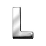 3/4" (18mm) Chrome Letter Sliding Charms L 3/4'' (18mm)