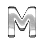3/4" (18mm) Chrome Letter Sliding Charms M 3/4'' (18mm)