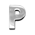 3/4" (18mm) Chrome Letter Sliding Charms P 3/4'' (18mm)