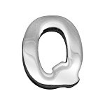 3/4" (18mm) Chrome Letter Sliding Charms Q 3/4'' (18mm)