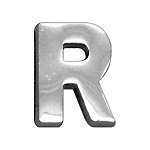 3/4" (18mm) Chrome Letter Sliding Charms R 3/4'' (18mm)