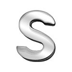 3/4" (18mm) Chrome Letter Sliding Charms S 3/4'' (18mm)