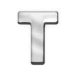 3/4" (18mm) Chrome Letter Sliding Charms T 3/4'' (18mm)
