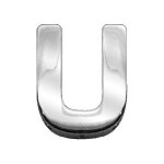 3/4" (18mm) Chrome Letter Sliding Charms U 3/4'' (18mm)