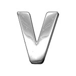 3/4" (18mm) Chrome Letter Sliding Charms V 3/4'' (18mm)