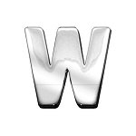 3/4" (18mm) Chrome Letter Sliding Charms W 3/4'' (18mm)
