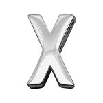 3/4" (18mm) Chrome Letter Sliding Charms X 3/4'' (18mm)