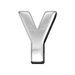3/4" (18mm) Chrome Letter Sliding Charms Y 3/4'' (18mm)