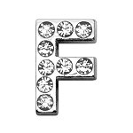 3/4" (18mm) Clear Letter Sliding Charms F 3/4 (18mm)