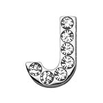 3/4" (18mm) Clear Letter Sliding Charms J 3/4 (18mm)