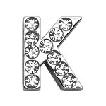 3/4" (18mm) Clear Letter Sliding Charms K 3/4 (18mm)