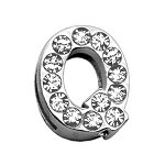 3/4" (18mm) Clear Letter Sliding Charms Q 3/4 (18mm)