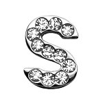 3/4" (18mm) Clear Letter Sliding Charms S 3/4 (18mm)