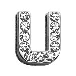 3/4" (18mm) Clear Letter Sliding Charms U 3/4 (18mm)