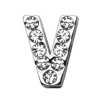 3/4" (18mm) Clear Letter Sliding Charms V 3/4 (18mm)