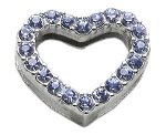 3/4" Slider Heart Charm Blue 3/4" (18mm)