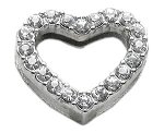 3/4" Slider Heart Charm Clear 3/4" (18mm)