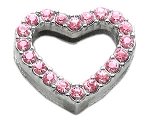 3/4" Slider Heart Charm Pink 3/4" (18mm)
