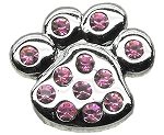 3/4" Slider Paw Charm Pink 3/4'' (18mm)