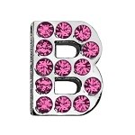 3/4" (18mm) Pink Letter Sliding Charms B 3/4 (18mm)