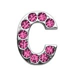 3/4" (18mm) Pink Letter Sliding Charms C 3/4 (18mm)