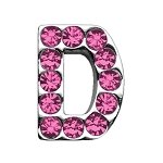 3/4" (18mm) Pink Letter Sliding Charms D 3/4 (18mm)