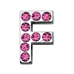 3/4" (18mm) Pink Letter Sliding Charms F 3/4 (18mm)