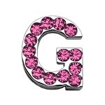 3/4" (18mm) Pink Letter Sliding Charms G 3/4 (18mm)