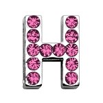 3/4" (18mm) Pink Letter Sliding Charms H 3/4 (18mm)