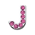 3/4" (18mm) Pink Letter Sliding Charms J 3/4 (18mm)