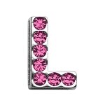 3/4" (18mm) Pink Letter Sliding Charms L 3/4 (18mm)
